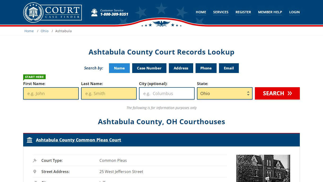 Ashtabula County Court Records | OH Case Lookup