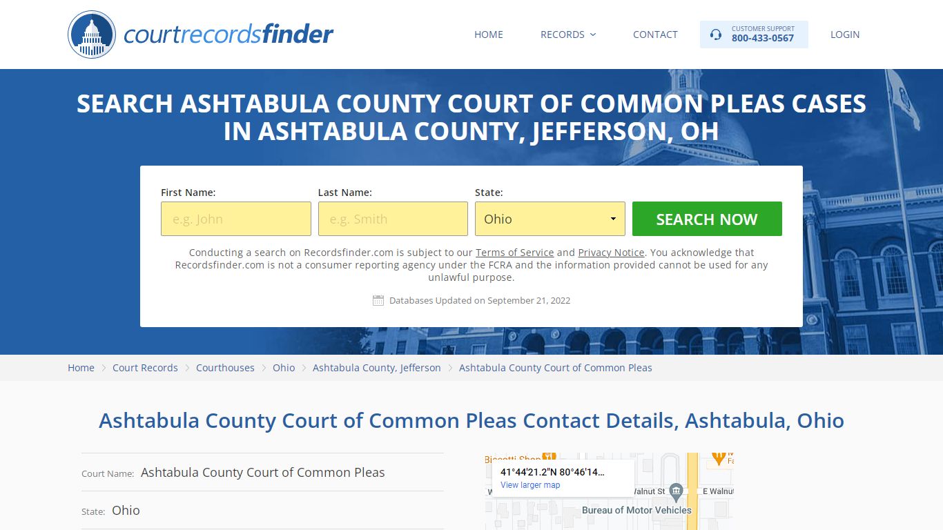 Ashtabula County Court of Common Pleas Case Search - RecordsFinder